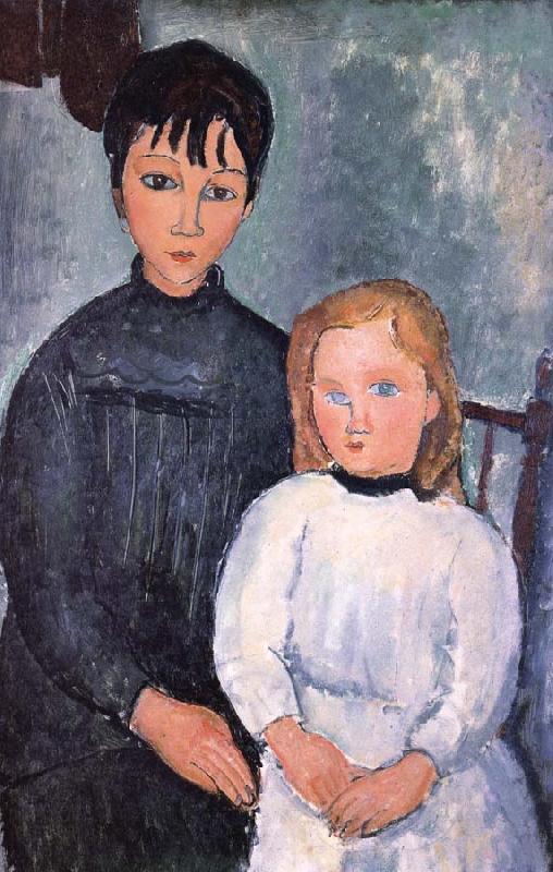 Amedeo Modigliani Iwo cbidren oil painting image